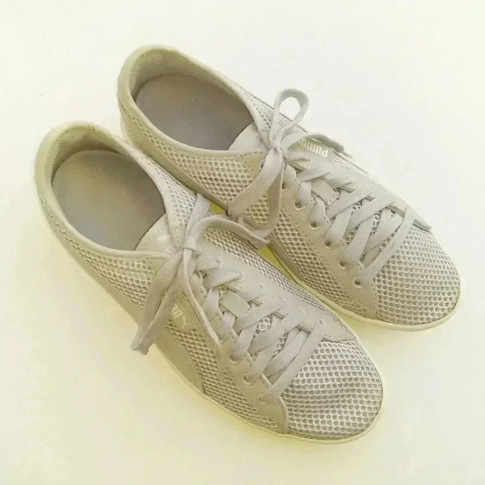PUMA Women's LIGHT GRAY‎ LADIES LACE UP SNEAKERS, SIZE 8